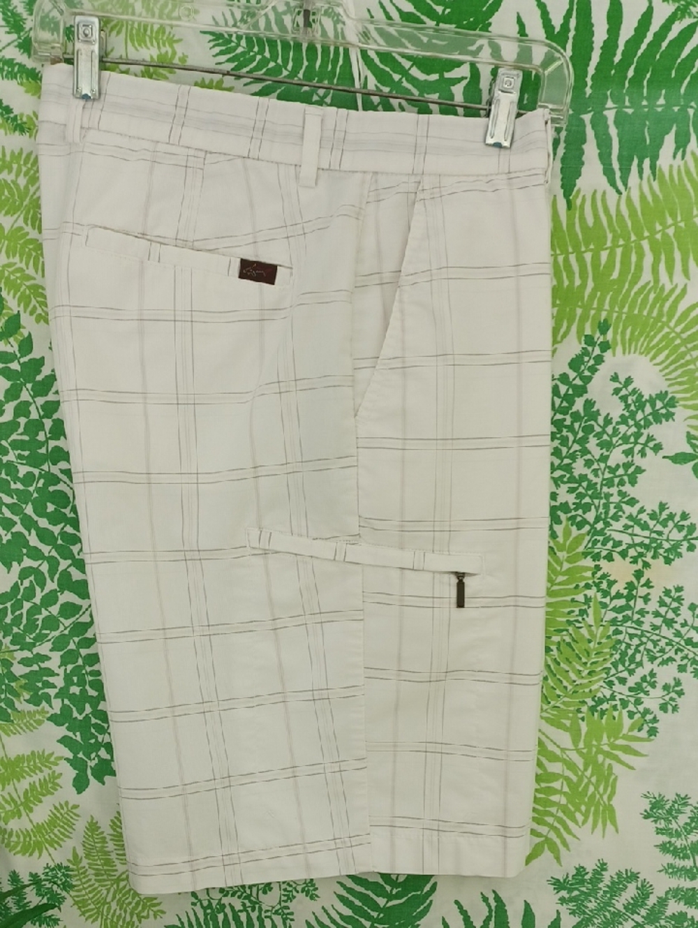 Greg Norman Collection Ivory  Plaid Cargo Pants